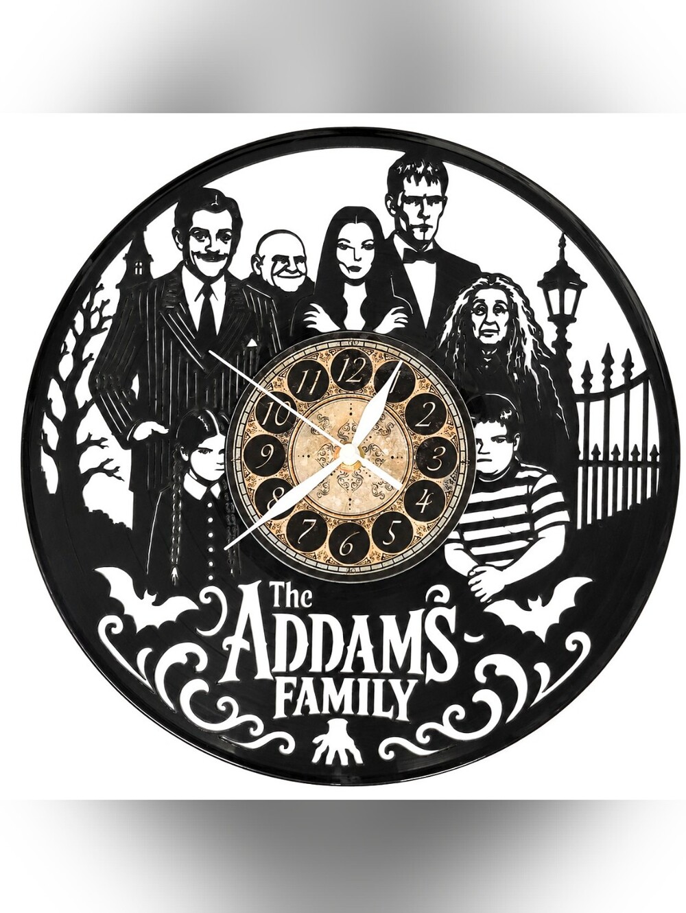 THE ADDAMS FAMILY vinyl record clock